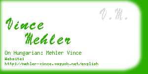 vince mehler business card